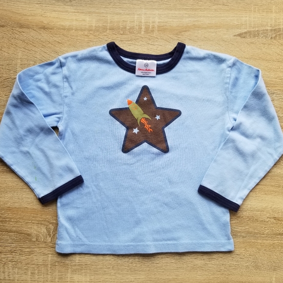 2010 play Hanna Andersson boy 110 size 5 rocket long-sleeve tee - Picture 2 of 11
